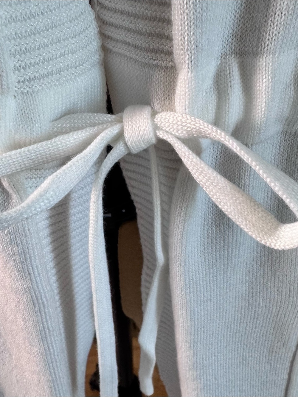 A Love Story Hooded Cardigan PXL White Tie Waist Cozy Lightweight Sweater - Picture 4 of 7